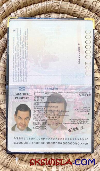 Hiszpania do 2015 paszport wygląd zdjęcia pliki PSD, skan i fotografowany obraz